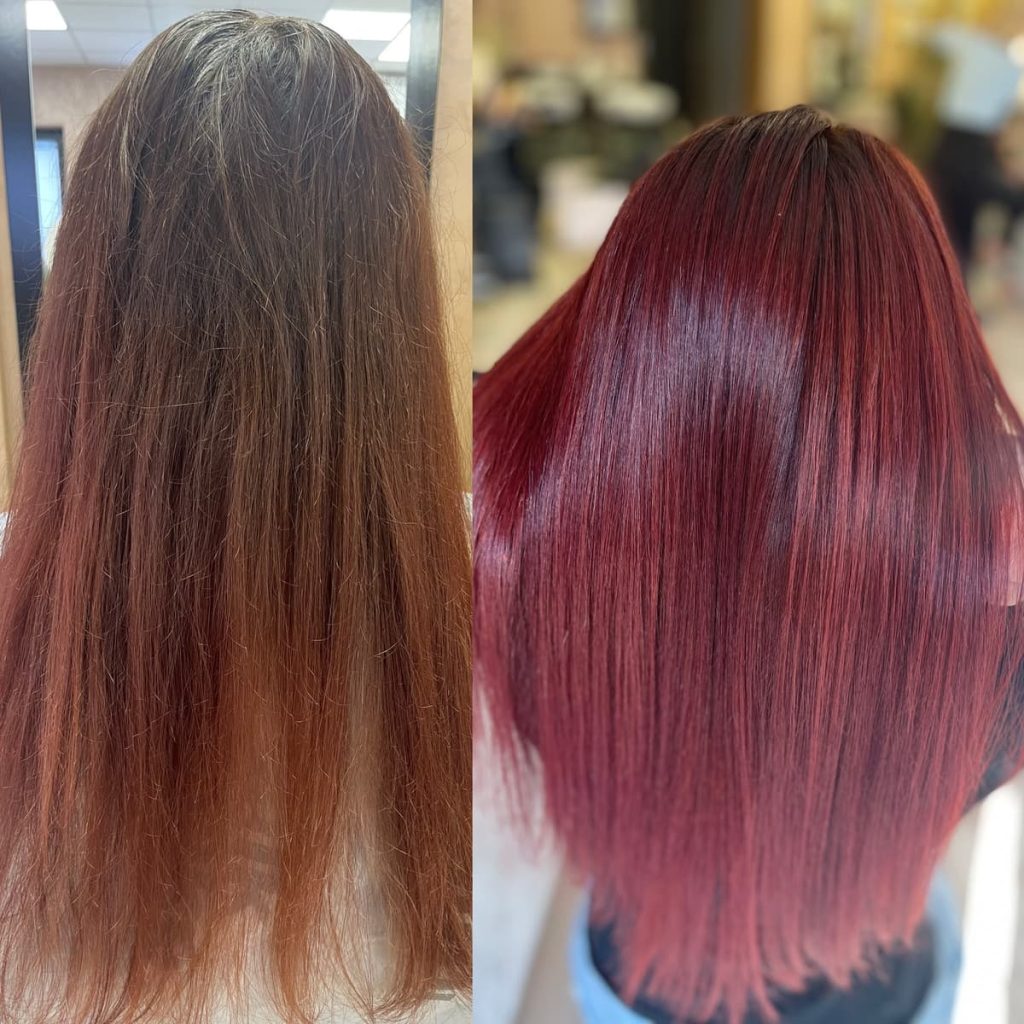 Metamorfoza włosów w Beauty & Hair Studio Academy — porównanie przed i po, realizacja 18