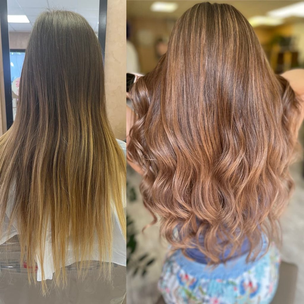 Metamorfoza włosów w Beauty & Hair Studio Academy — porównanie przed i po, realizacja 19