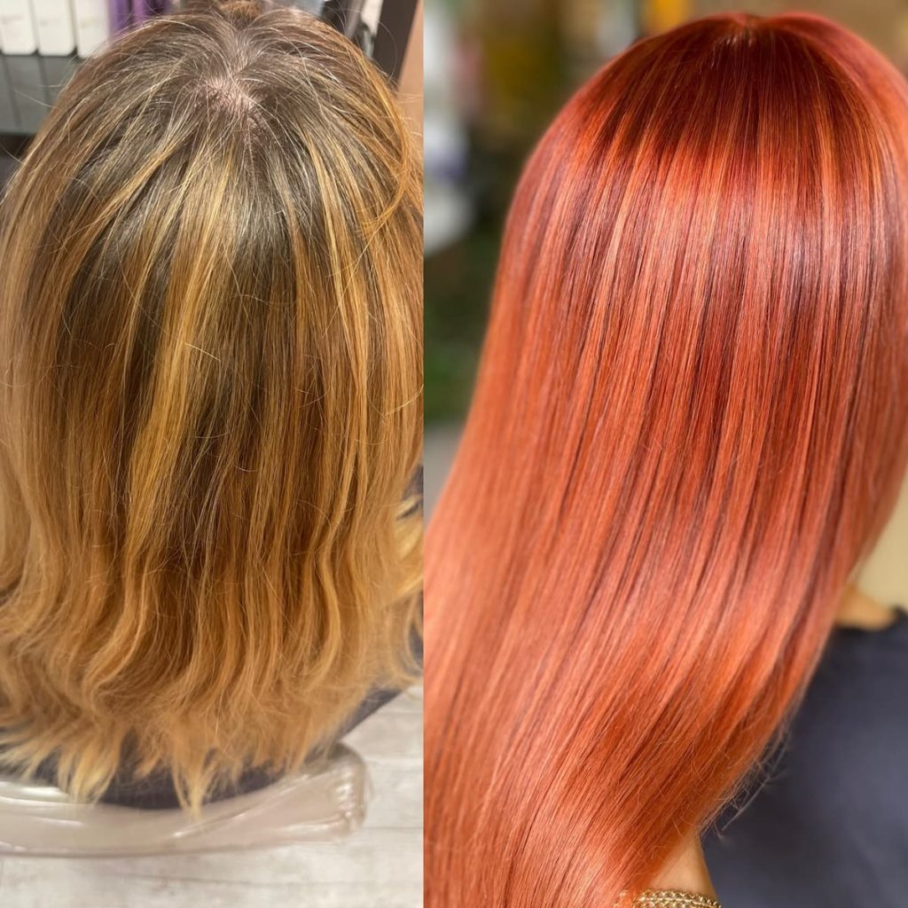 Metamorfoza włosów w Beauty & Hair Studio Academy — porównanie przed i po, realizacja 21