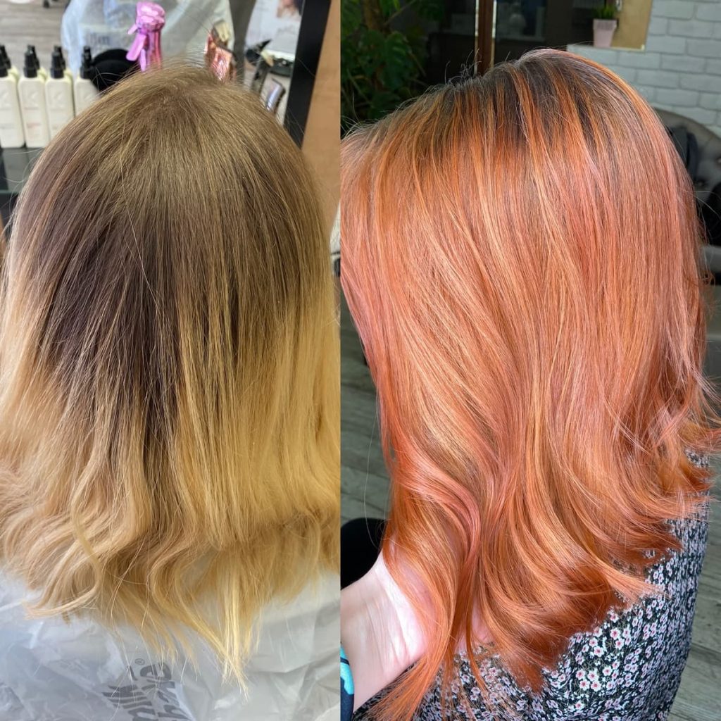 Metamorfoza włosów w Beauty & Hair Studio Academy — porównanie przed i po, realizacja 22