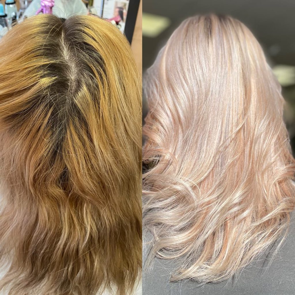 Metamorfoza włosów w Beauty & Hair Studio Academy — porównanie przed i po, realizacja 23
