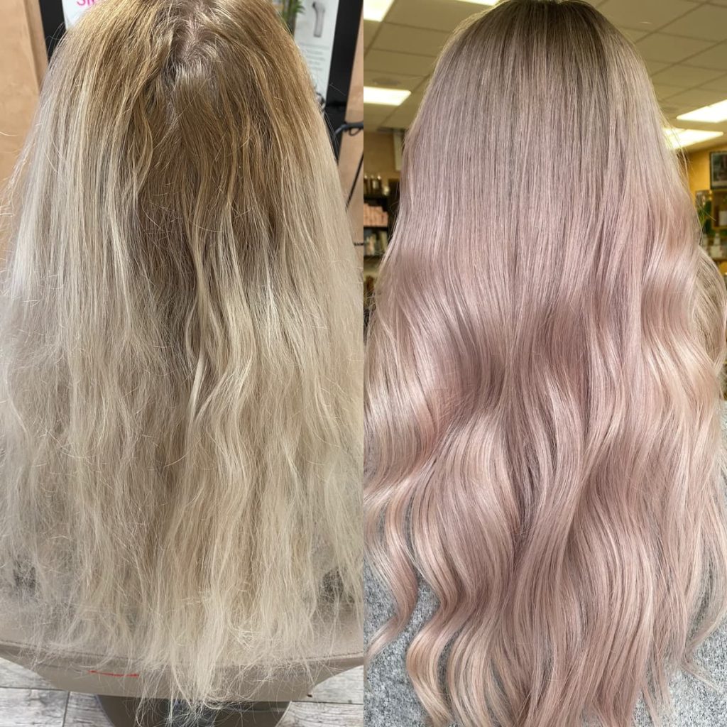 Metamorfoza włosów w Beauty & Hair Studio Academy — porównanie przed i po, realizacja 25