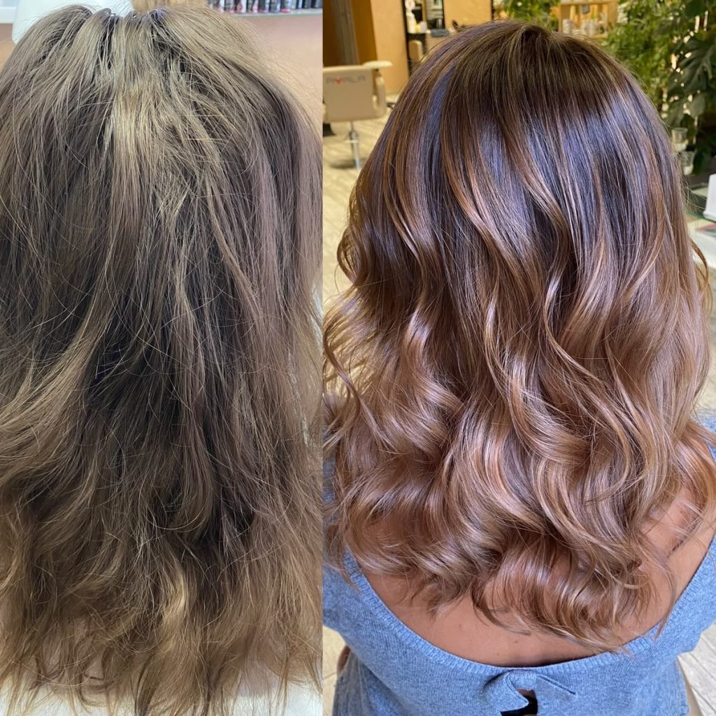 Metamorfoza włosów w Beauty & Hair Studio Academy — porównanie przed i po, realizacja 29