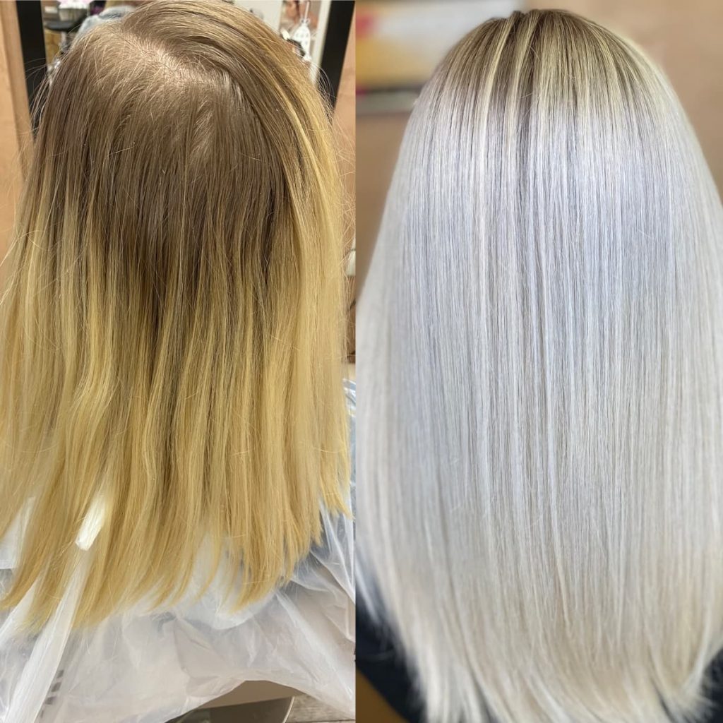 Metamorfoza włosów w Beauty & Hair Studio Academy — porównanie przed i po, realizacja 30