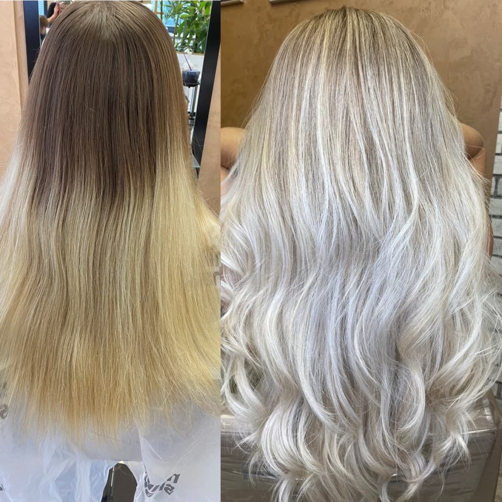 Metamorfoza włosów w Beauty & Hair Studio Academy — porównanie przed i po, realizacja 32