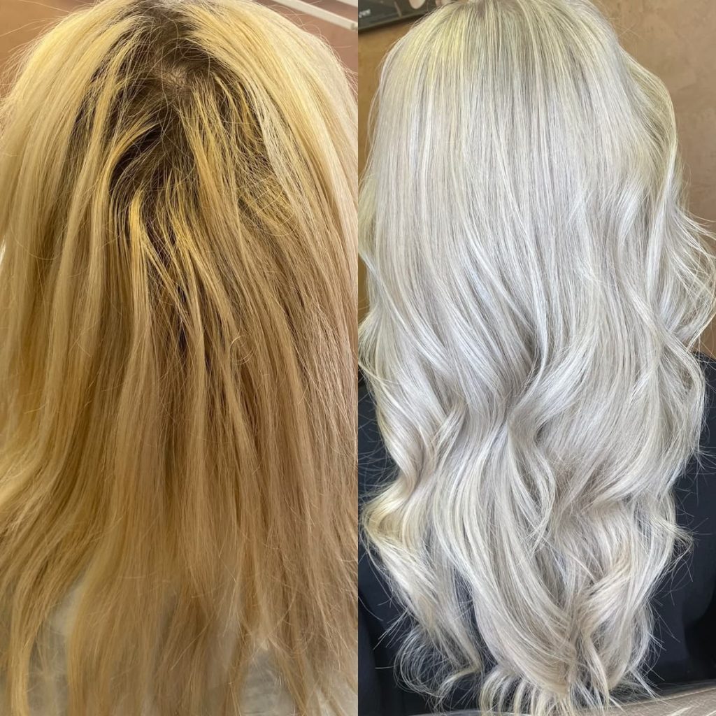 Metamorfoza włosów w Beauty & Hair Studio Academy — porównanie przed i po, realizacja 33