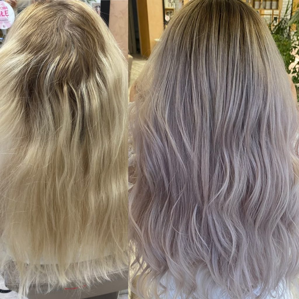 Metamorfoza włosów w Beauty & Hair Studio Academy — porównanie przed i po, realizacja 35