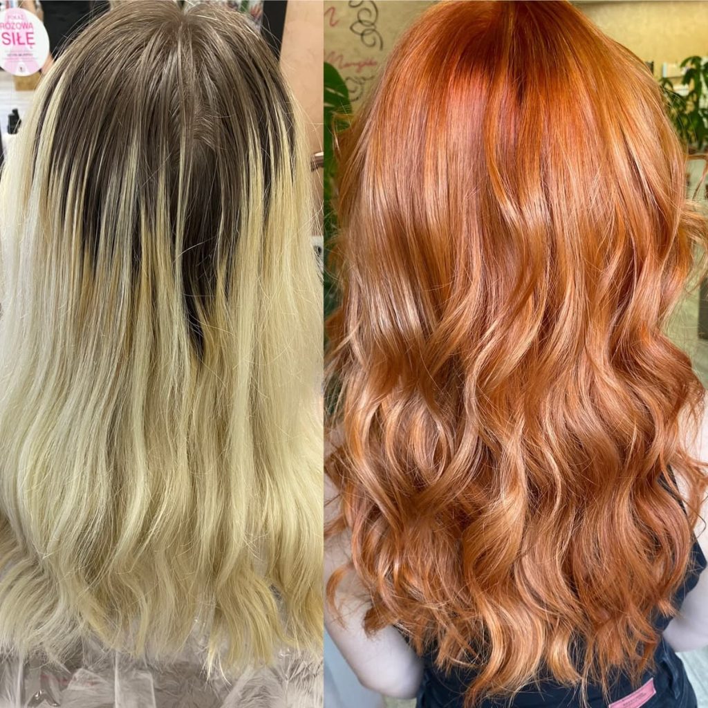Metamorfoza włosów w Beauty & Hair Studio Academy — porównanie przed i po, realizacja 36