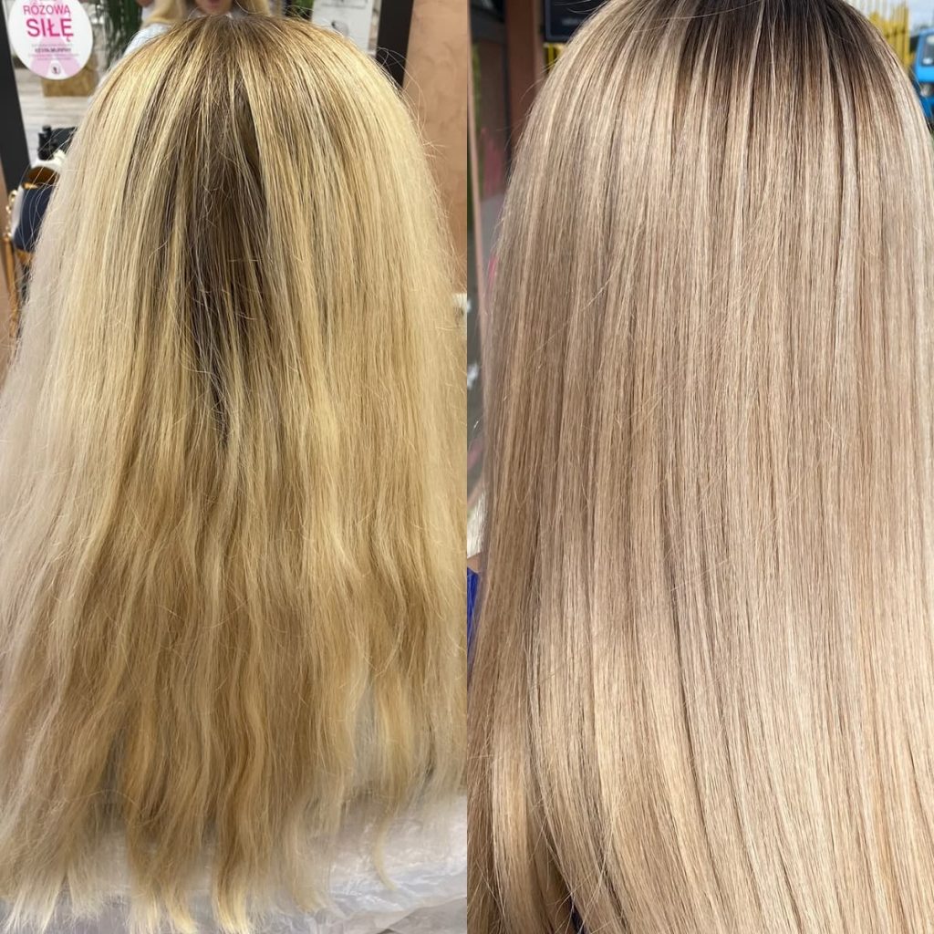 Metamorfoza włosów w Beauty & Hair Studio Academy — porównanie przed i po, realizacja 37