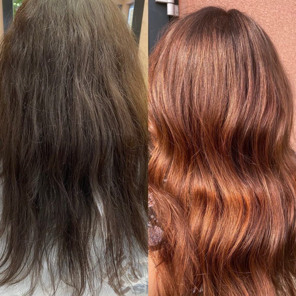 Metamorfoza włosów w Beauty & Hair Studio Academy — porównanie przed i po, realizacja 38