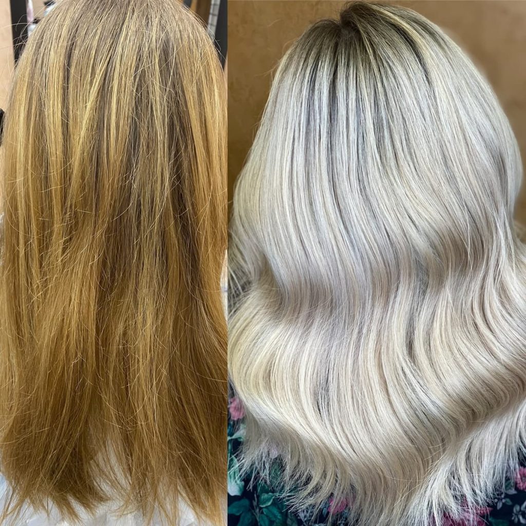 Metamorfoza włosów w Beauty & Hair Studio Academy — porównanie przed i po, realizacja 39