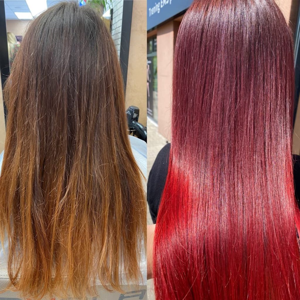 Metamorfoza włosów w Beauty & Hair Studio Academy — porównanie przed i po, realizacja 40