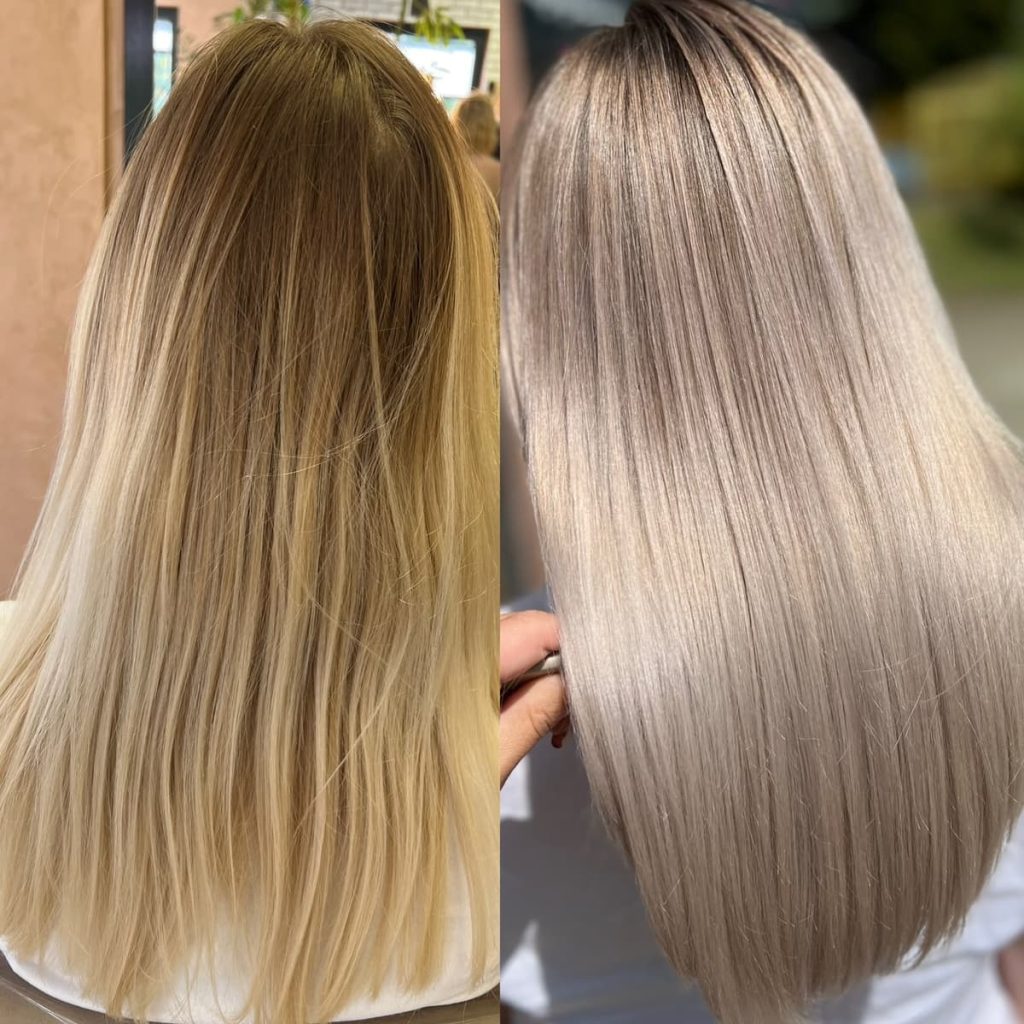 Metamorfoza włosów w Beauty & Hair Studio Academy — porównanie przed i po, realizacja 5