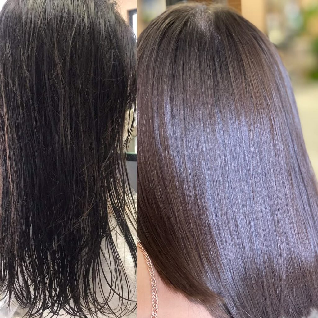 Metamorfoza włosów w Beauty & Hair Studio Academy — porównanie przed i po, realizacja 41