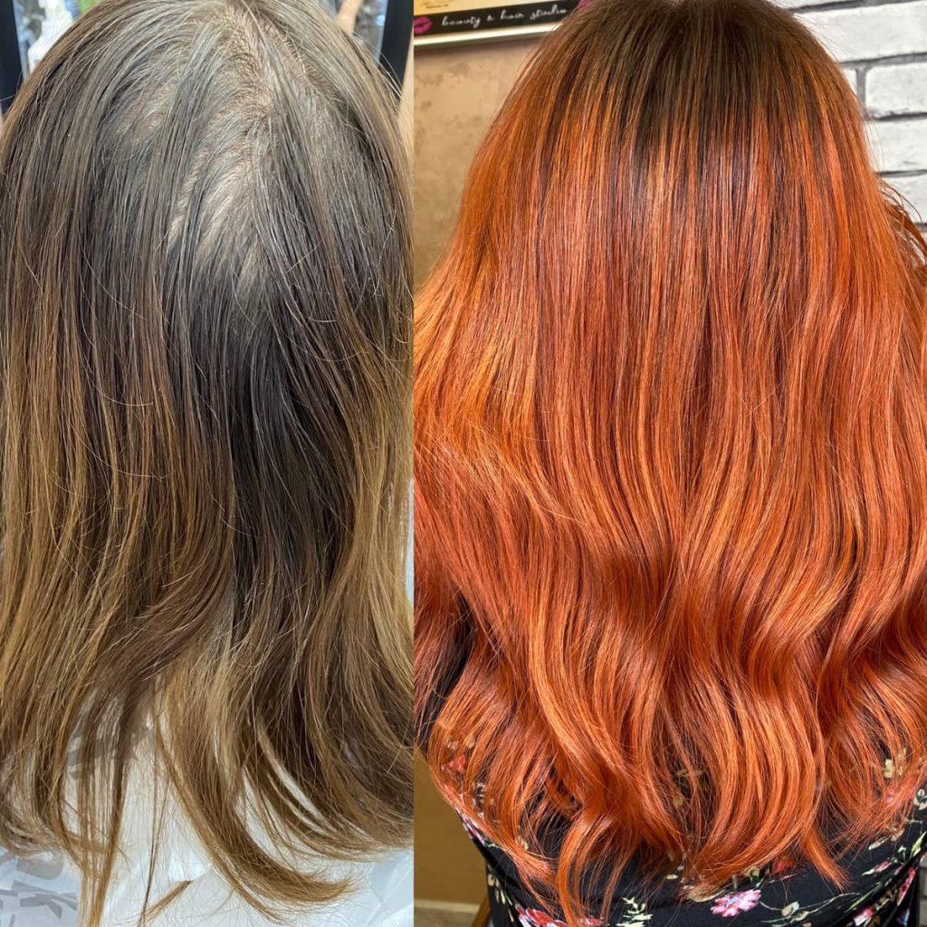Metamorfoza włosów w Beauty & Hair Studio Academy — porównanie przed i po, realizacja 44