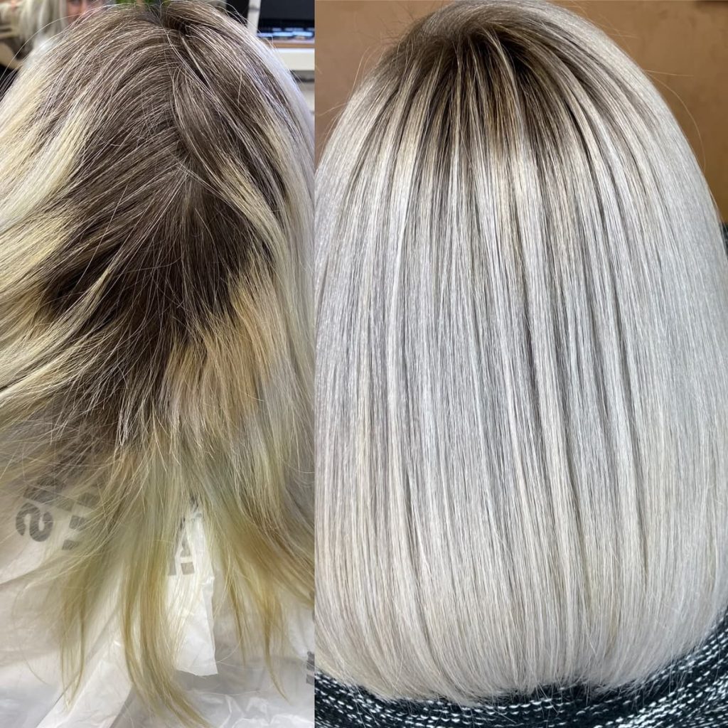 Metamorfoza włosów w Beauty & Hair Studio Academy — porównanie przed i po, realizacja 47