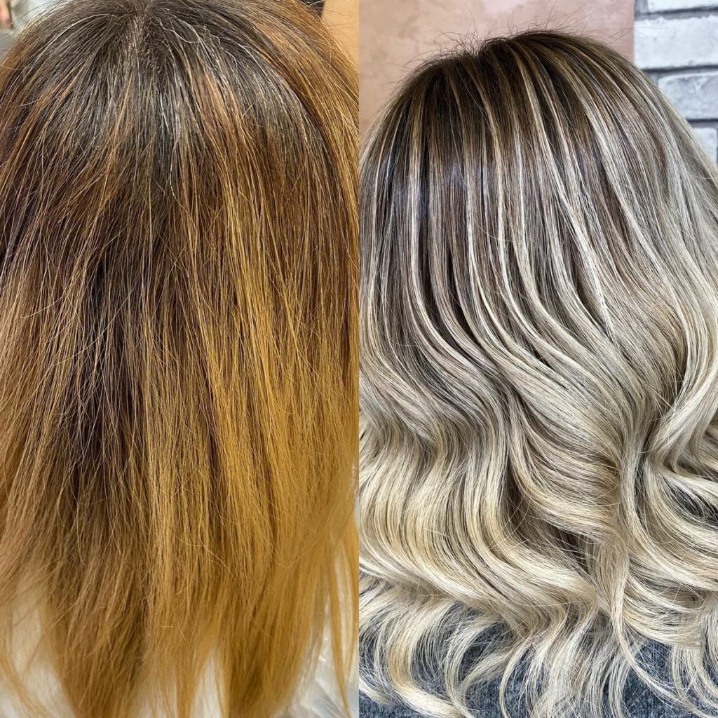 Metamorfoza włosów w Beauty & Hair Studio Academy — porównanie przed i po, realizacja 52