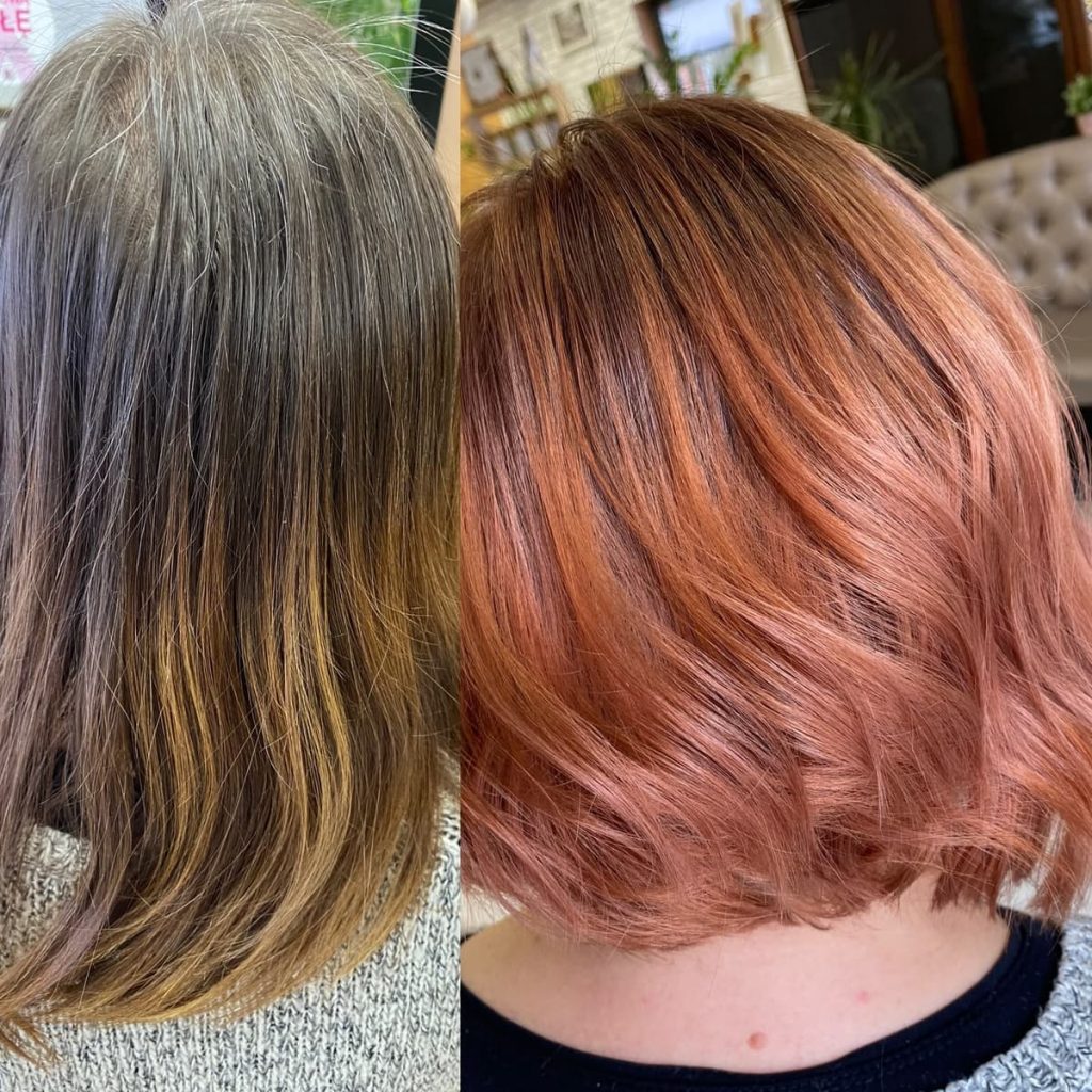Metamorfoza włosów w Beauty & Hair Studio Academy — porównanie przed i po, realizacja 54