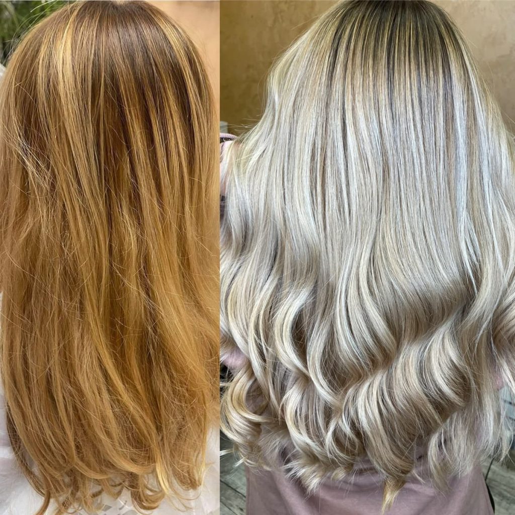 Metamorfoza włosów w Beauty & Hair Studio Academy — porównanie przed i po, realizacja 55