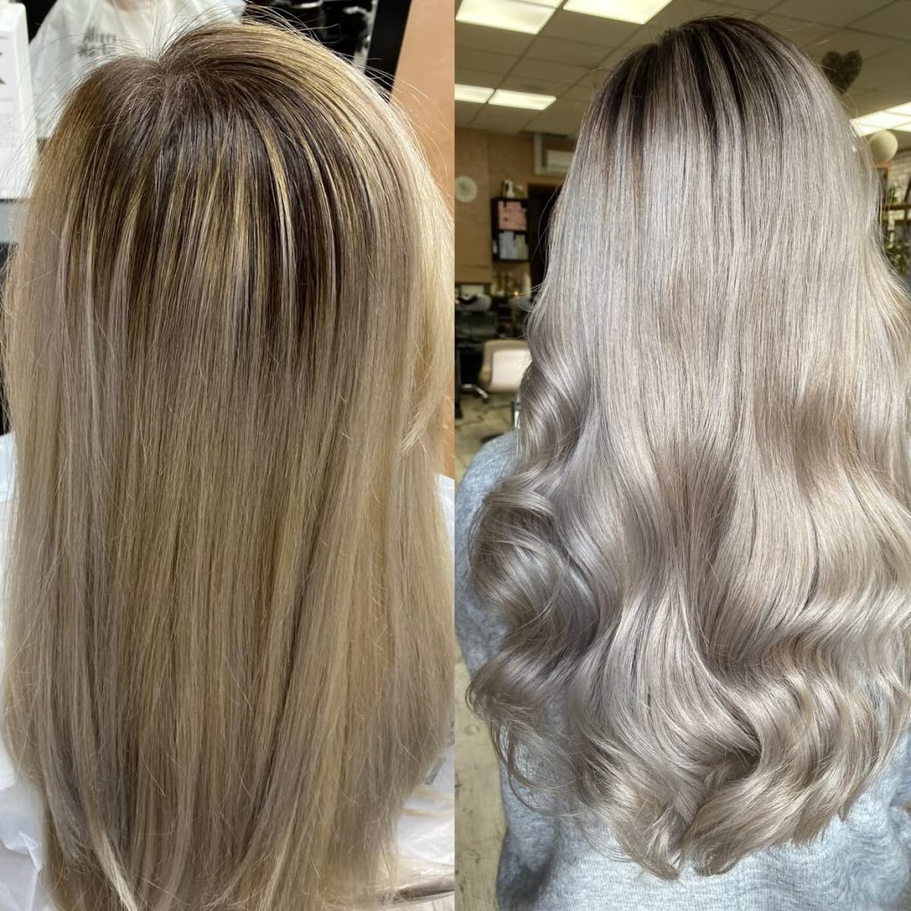 Metamorfoza włosów w Beauty & Hair Studio Academy — porównanie przed i po, realizacja 56