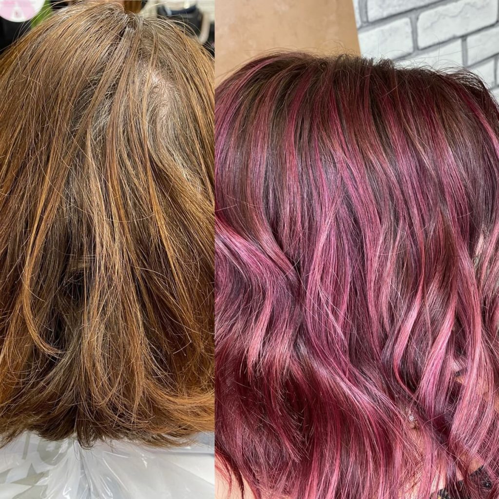 Metamorfoza włosów w Beauty & Hair Studio Academy — porównanie przed i po, realizacja 57