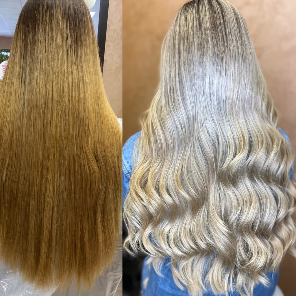 Metamorfoza włosów w Beauty & Hair Studio Academy — porównanie przed i po, realizacja 58