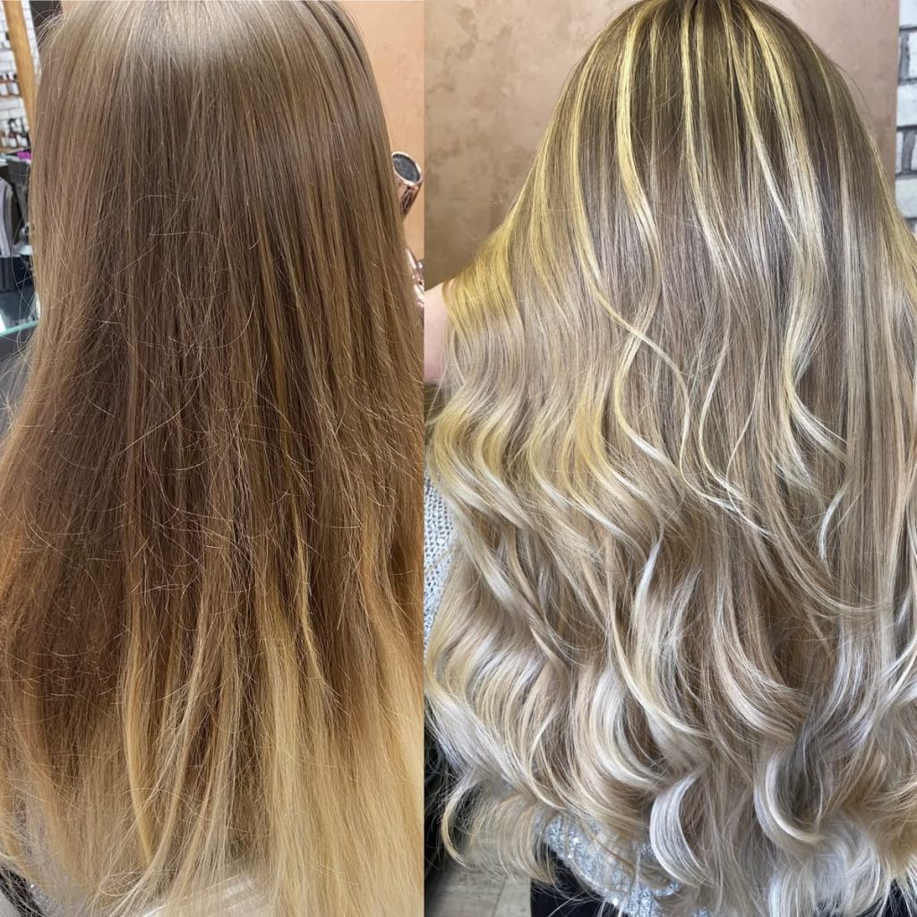 Metamorfoza włosów w Beauty & Hair Studio Academy — porównanie przed i po, realizacja 60