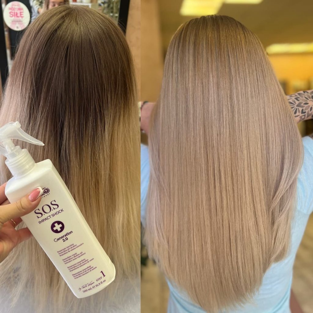 Metamorfoza włosów w Beauty & Hair Studio Academy — porównanie przed i po, realizacja 7