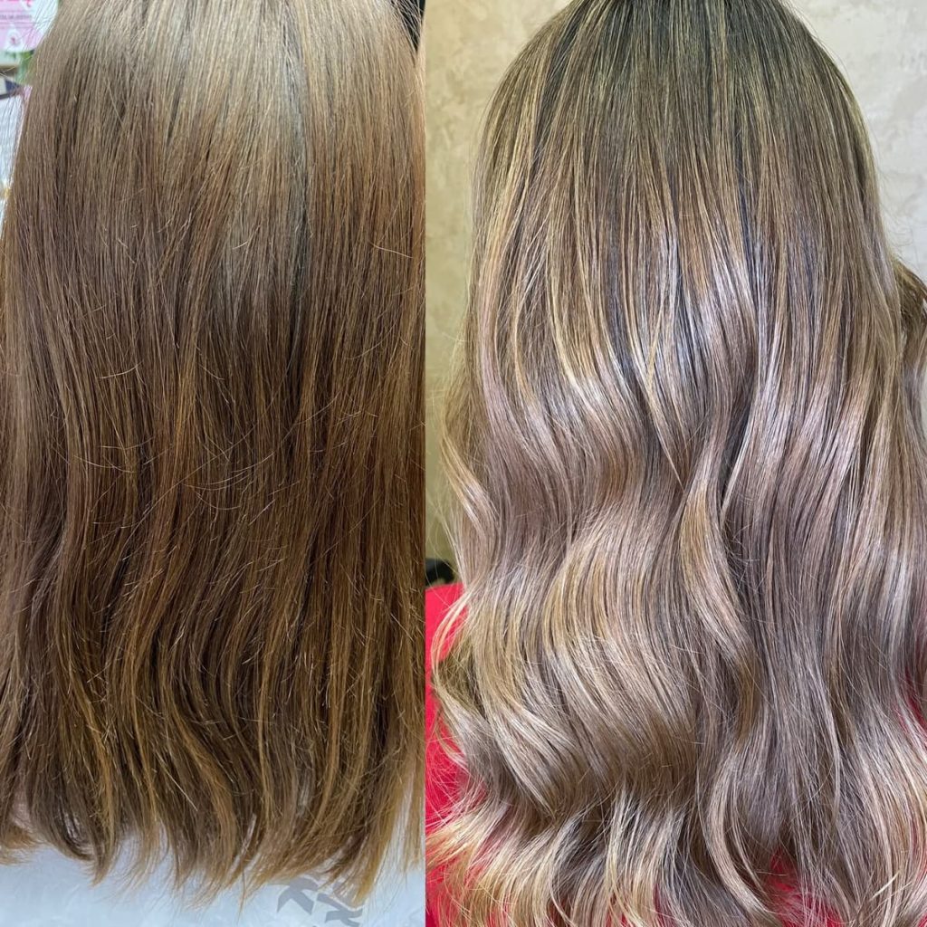 Metamorfoza włosów w Beauty & Hair Studio Academy — porównanie przed i po, realizacja 62