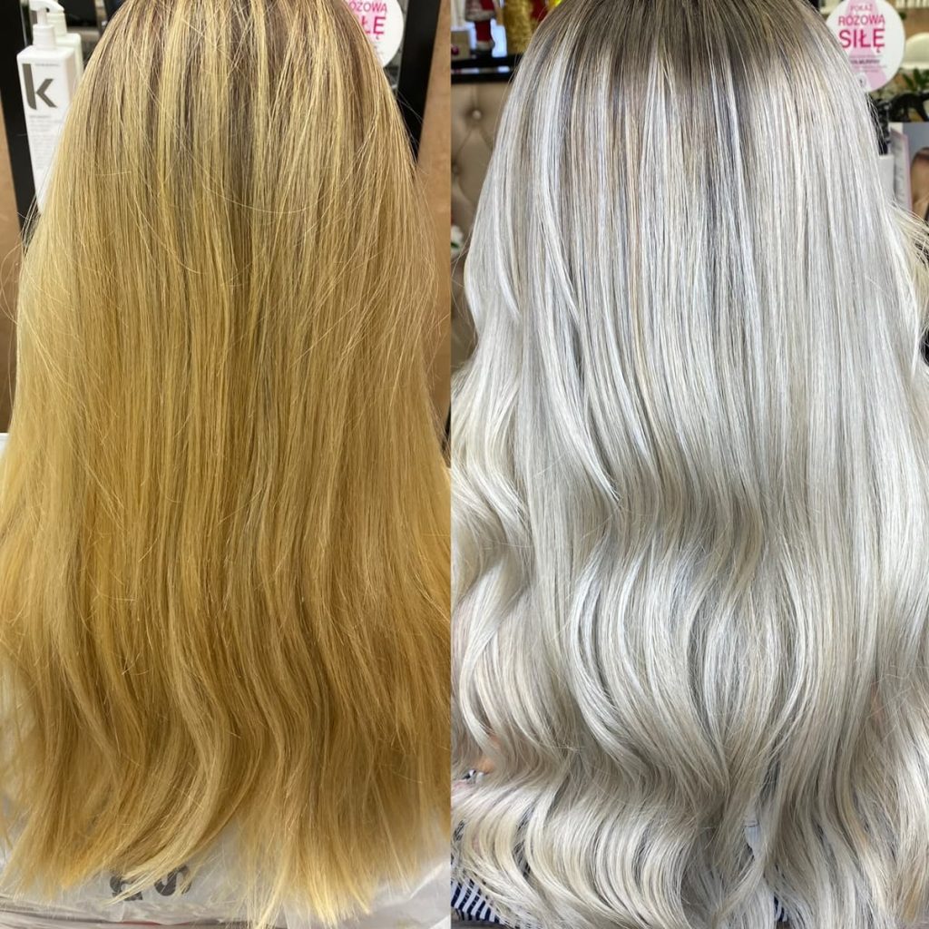 Metamorfoza włosów w Beauty & Hair Studio Academy — porównanie przed i po, realizacja 63