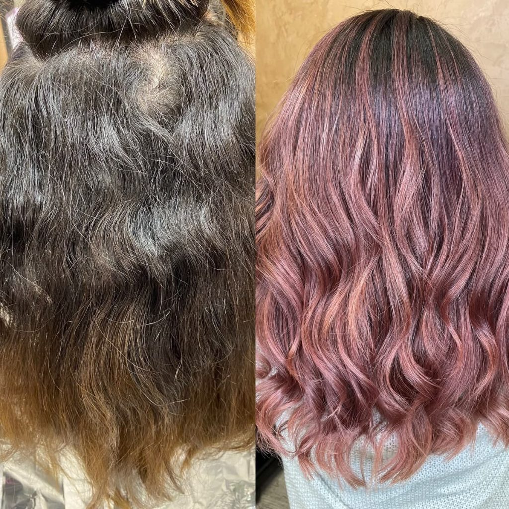 Metamorfoza włosów w Beauty & Hair Studio Academy — porównanie przed i po, realizacja 66