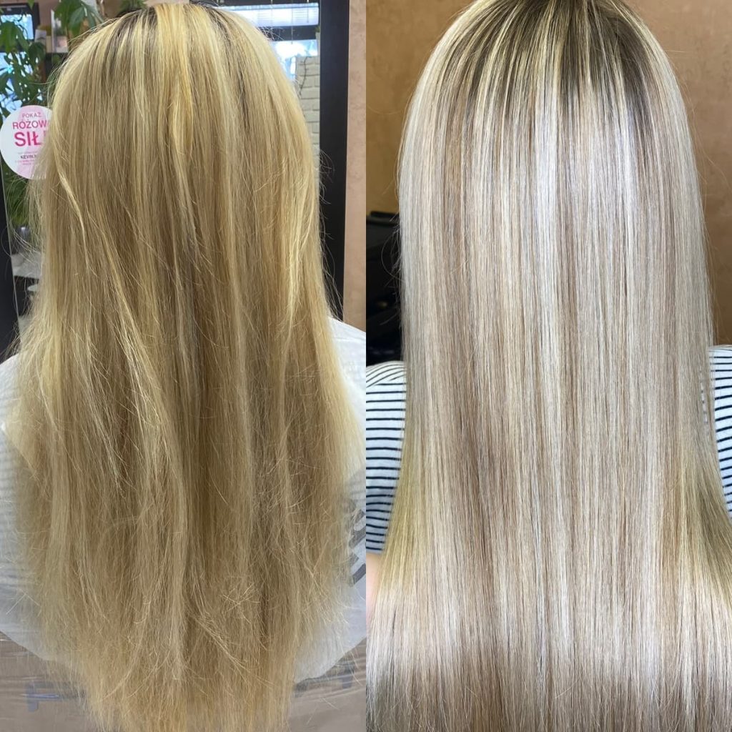 Metamorfoza włosów w Beauty & Hair Studio Academy — porównanie przed i po, realizacja 67