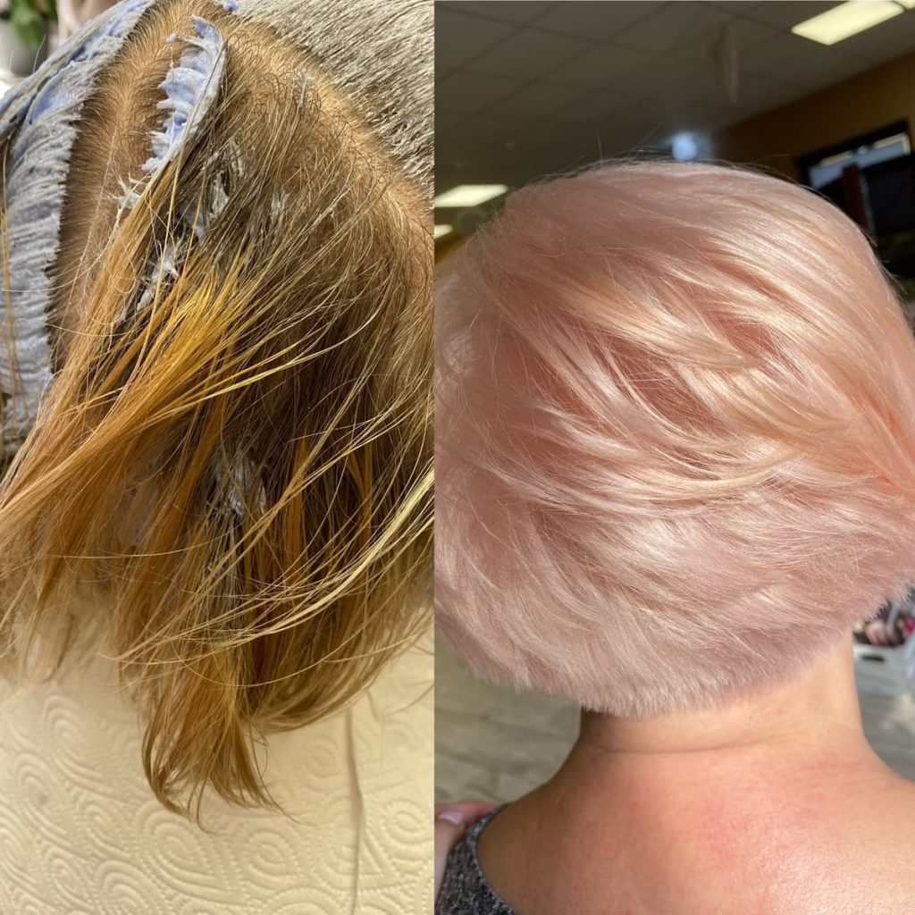 Metamorfoza włosów w Beauty & Hair Studio Academy — porównanie przed i po, realizacja 69