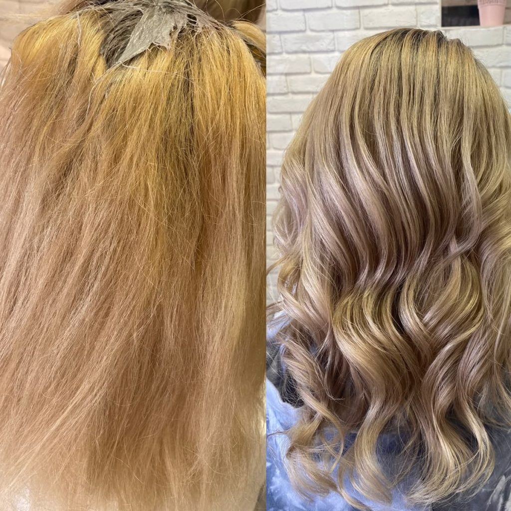 Metamorfoza włosów w Beauty & Hair Studio Academy — porównanie przed i po, realizacja 74