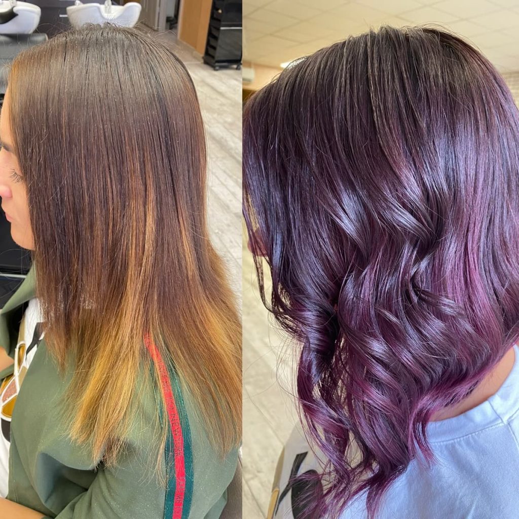 Metamorfoza włosów w Beauty & Hair Studio Academy — porównanie przed i po, realizacja 75