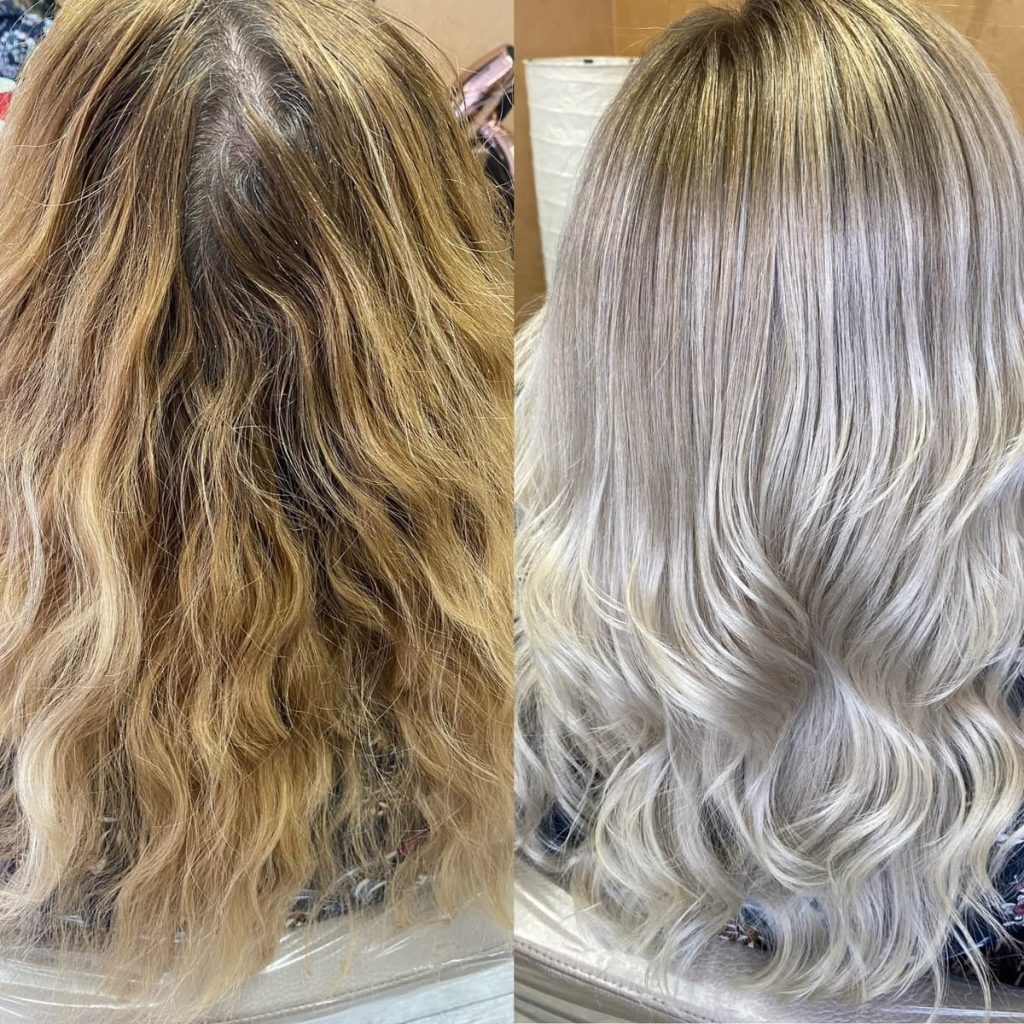 Metamorfoza włosów w Beauty & Hair Studio Academy — porównanie przed i po, realizacja 76