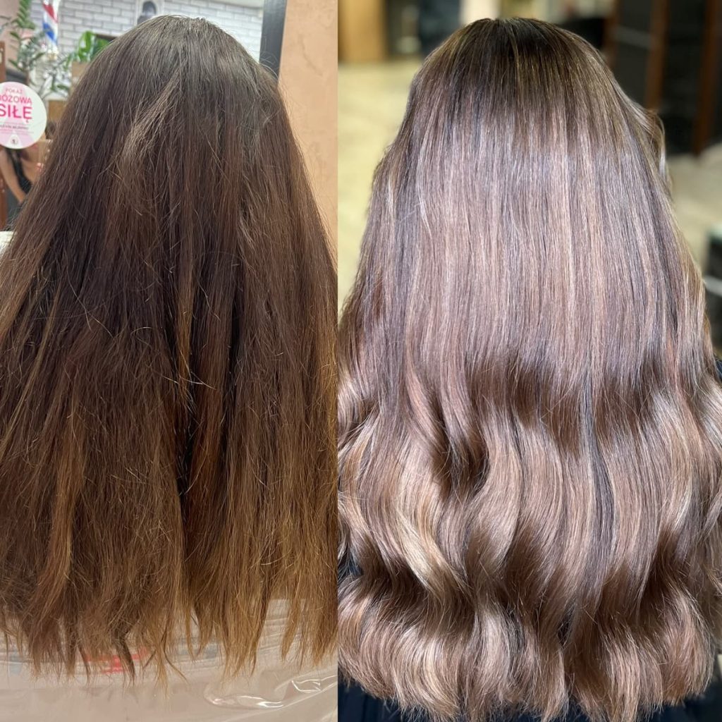 Metamorfoza włosów w Beauty & Hair Studio Academy — porównanie przed i po, realizacja 9